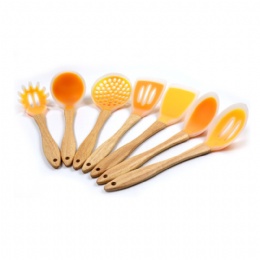 Kitchen Utensils 7 Piece Silicone Cooking Utensil Set with Spatulas Spoons Ladle Strainer