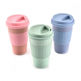Wholesale straw tumbler reusable coffee cups with lid