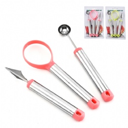 3PCS Kitchen tool stainless steel fruit digging carving tools dig ball spoon apple corer