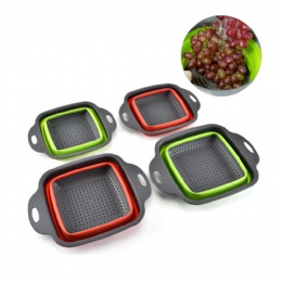Telescopic Vegetable Washing Basket Foldable Silicone Drain Basket