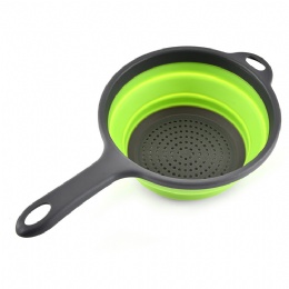 New Kitchen Folding Strainer Bowl Collapsible Colander Silicone Draining Basket