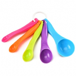 5pcs Colorful Plastic Milkshake Measuring Spoon Set