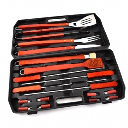 18-Piece Stainless-Steel Barbecue Set with Storage Case