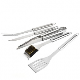 5 Piece BBQ Tools Heavy Duty Stainless Steel Barbecue Grilling Utensils Premium Grilling Accessories for Barbecue