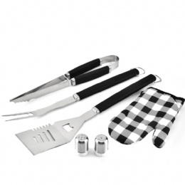 Heavy Duty BBQ Grilling Tools Set Extra Thick Stainless Steel Spatula Fork Basting Brush Tongs