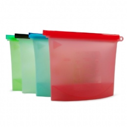 Home Storage Reusable Silicone Food Storage Bag Washable Silicone Fresh Bag for Vegetables