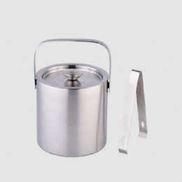 Double Walled Chilling Portable Stainless Steel Lid Ice Bucket