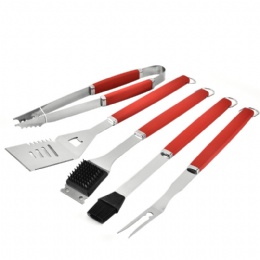 5 Pcs Stainless Steel BBQ Barbeque Cooking Utensil Tool Set