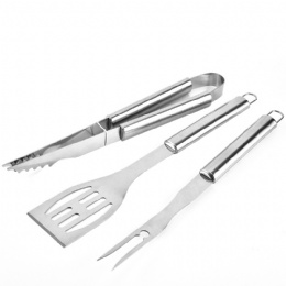 3-Piece Stainless Steel bbq Tool Set Barbecue grill shovel fork and bbq tongs