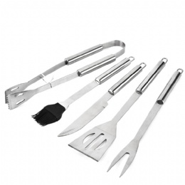 Stainless Steel BBQ Tools Aluminum Carry Case 5 piece Set