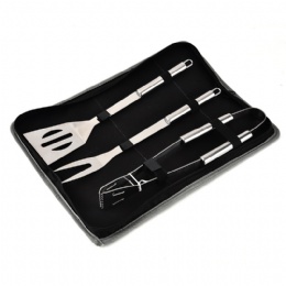 3-Piece Grill Tools Set Stainless Steel Barbecue Grilling Kit Barbecue Tongs Fork Silicone Brush