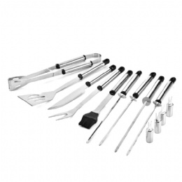 13pcs Stainless Steel BBQ Grill Tools Set Complete Outdoor BBQ Grill Utensils Kit