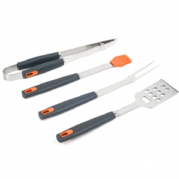 Hot sale 4 pcs stainless steel BBQ tools set with plastic handle