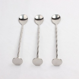 Stainless Steel Mixing Spoon Spiral Pattern Bar Coffee Cocktail Shaker Spoons