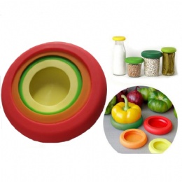 Reusable Silicone Fruit Vegetable Storage Cover, Set of 4 Food Fresh Savers