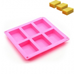 DIY Baking Mold Cake Pan 6 Cavities Rectangle Silicone Soap Mold