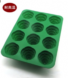 Wholesale 12 cups Silicone Christmas tree cake chocolate mold silicone cake mold