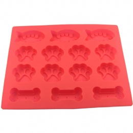 silicone dog bone shaped baking mold 3d puppy dog paw cake pan