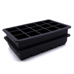 Black Cocktail Silicone Ice Cubes Tray Square Silicon Ice Mold for Whiskey