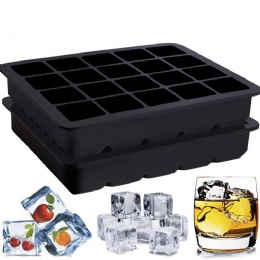 Best 20 hole small silicone ice cube trays BPA Free Silicone Square Ice Mold Maker