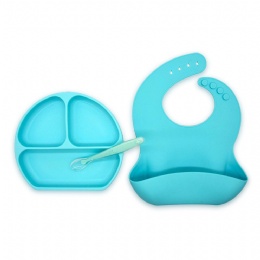 baby dish set silicone baby food tray baby feeding spoon for toddlers