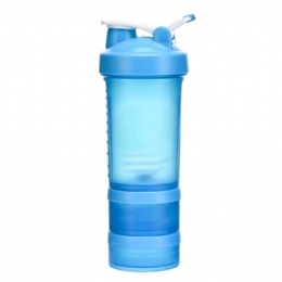 reusable plastic cups 500ml Bpa Free custom logo Plastic Three Layers Protein shake Mixer Bottle