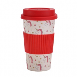 500ml travel mug Natural Bamboo Fiber Eco Reusable Coffee Cups With Lids