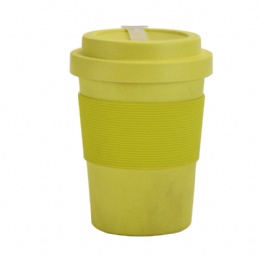 coffee mugs Dishwasher Safe Leak Proof Lid 400ml Matt black Bamboo fiber Reusable Coffee Cup