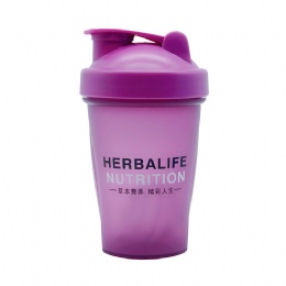 Customized 400ml plastic protein shaker bottle with stainless steel mixing ball