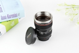 lens coffee mug 400ml Promotional gift stainless steel camera lens mug coffee cup