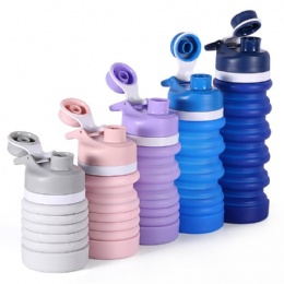 20 oz water bottle food grade Reusable Drinking Silicone Collapsible Sport Water Bottles With Custom Logo