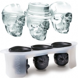 skull ice mold Halloween and Christmas Party 3D Skull Shape Flexible Silicone Ice Cube Mold Tray