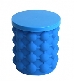 Silicone Ice Bucket BPA Free New Revolutionary Space Saving Round Ice Cube Mold Trays Genie