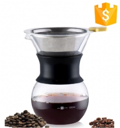 Cold Brew Coffee maker Pour Over Coffee Pot Glass Coffee Maker with silicone Collar