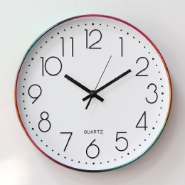 digital clock Home Decoration Simple Round Design 12 inch Cheap Plastic Wall Clock