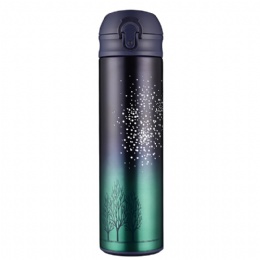 new design outdoor sport stainless steel vacuum flask shiny thermos bottle with rope and lid 500ML