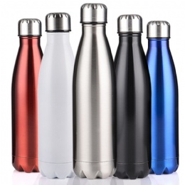 500ml Custom double wall vacuum insulated stainless steel thermos vacuum flask cola shape sport water bottle
