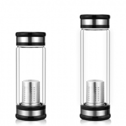 New Design Glass Vacuum Insulated Tea Flask Thermos Cold Water Bottle
