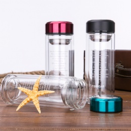 best glass water bottle double wall 300ml Glass Insulated Thermal Mugs