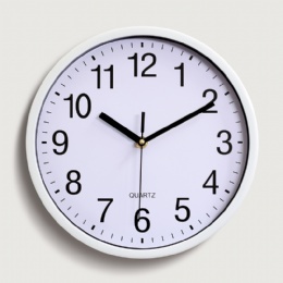 digital clock white wall clock 10 inch silver frame Modern Home Decoration Wall Clock For Living Room