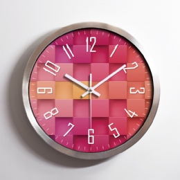 digital clock Stainless Steel Geometric Figure Silent custom Wall Clock battery operated