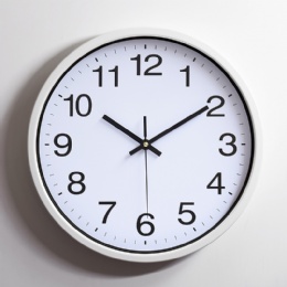 digital clock farmhouse wall clock white printed face battery operate stainless steel round quartz custom wall clock