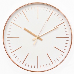 digital clock 12 inch rose gold plastic wall clock with simple design
