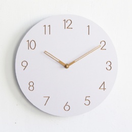 digital clock 12inch modern simple style Wood Frame Round Wall Clock