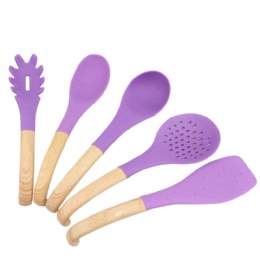 2020 new 5pcs/set cute silicone spoon shovel kitchen utensils tool silicone cooking utensil set
