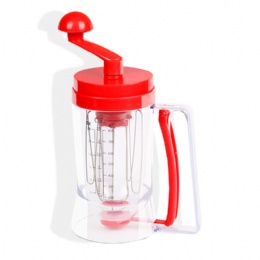 Hot sale plastic manual pancake machine in red mix for the perfect waffles pancakes cupcakes muffins and baked goods
