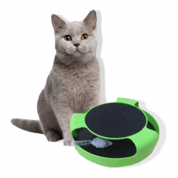 As seen on TV Factory interactive pet toy Motion-activated cat mouse chasing toys Kitty mouse catching toy with plush scratching board