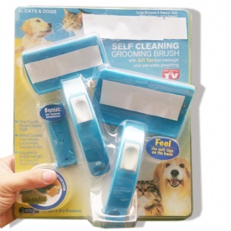 As seen on TV Hot Sale Pet Grooming Tool Dog Cat Long Pin Self Cleaning Slicker Pet Grooming Brush