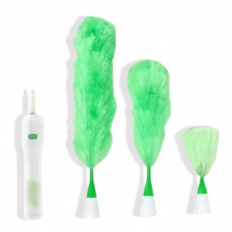 As seen on TV House Cleaning Dust Remover Green Feather Electric Duster Brush Multi Function Dusters Kit For Window Blinds