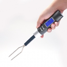 Amazon Hot 2 in 1 digital eletronic instant reading double barbecue fork BBQ meat thermometer With Collapsible Probe